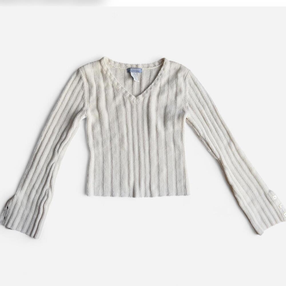 Canyon River Blues Vintage Y2K Chenille Knit V-neck Pullover Sweater